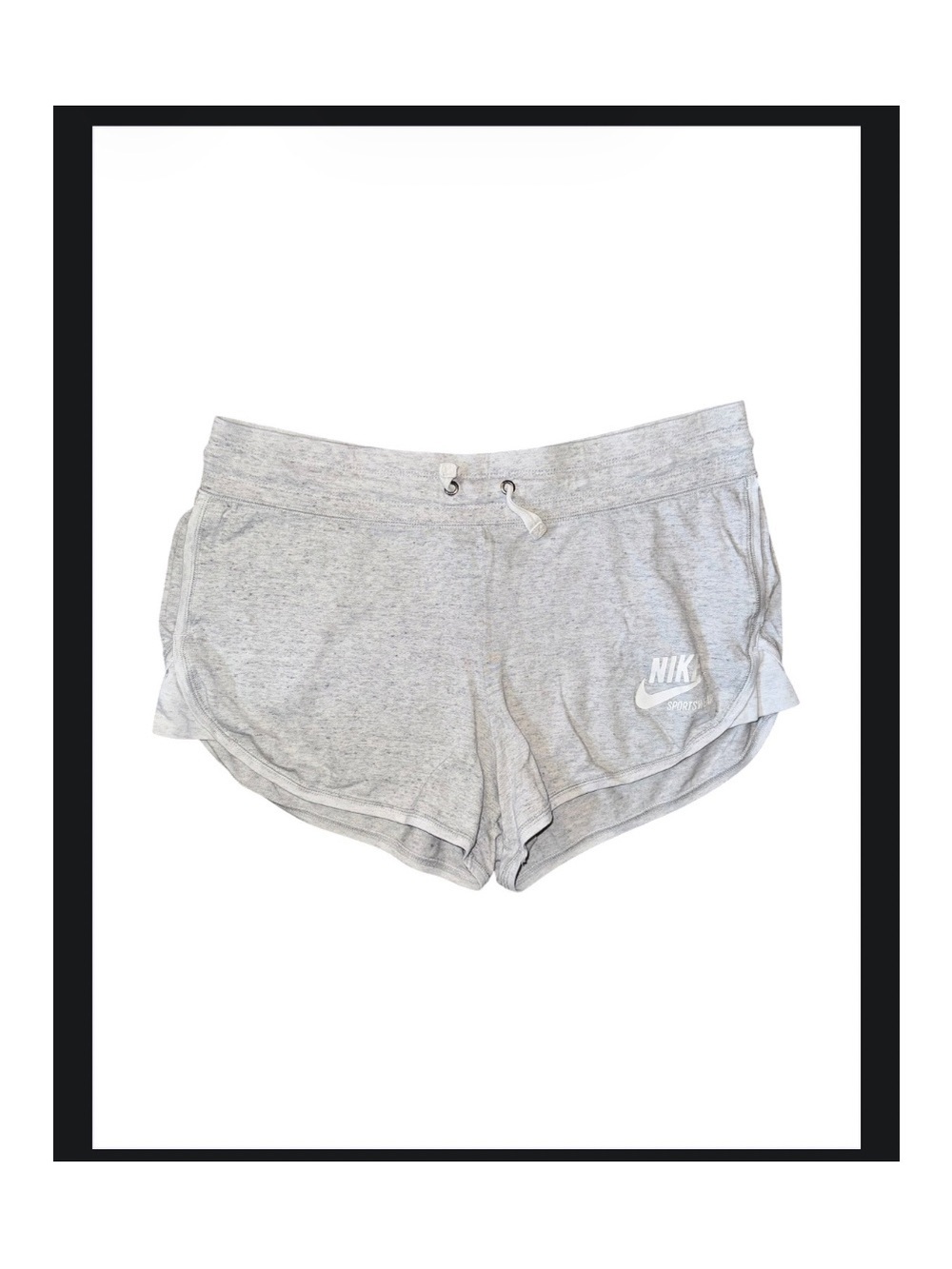 Nike Women's Heather Gray Training Shorts with Drawstring